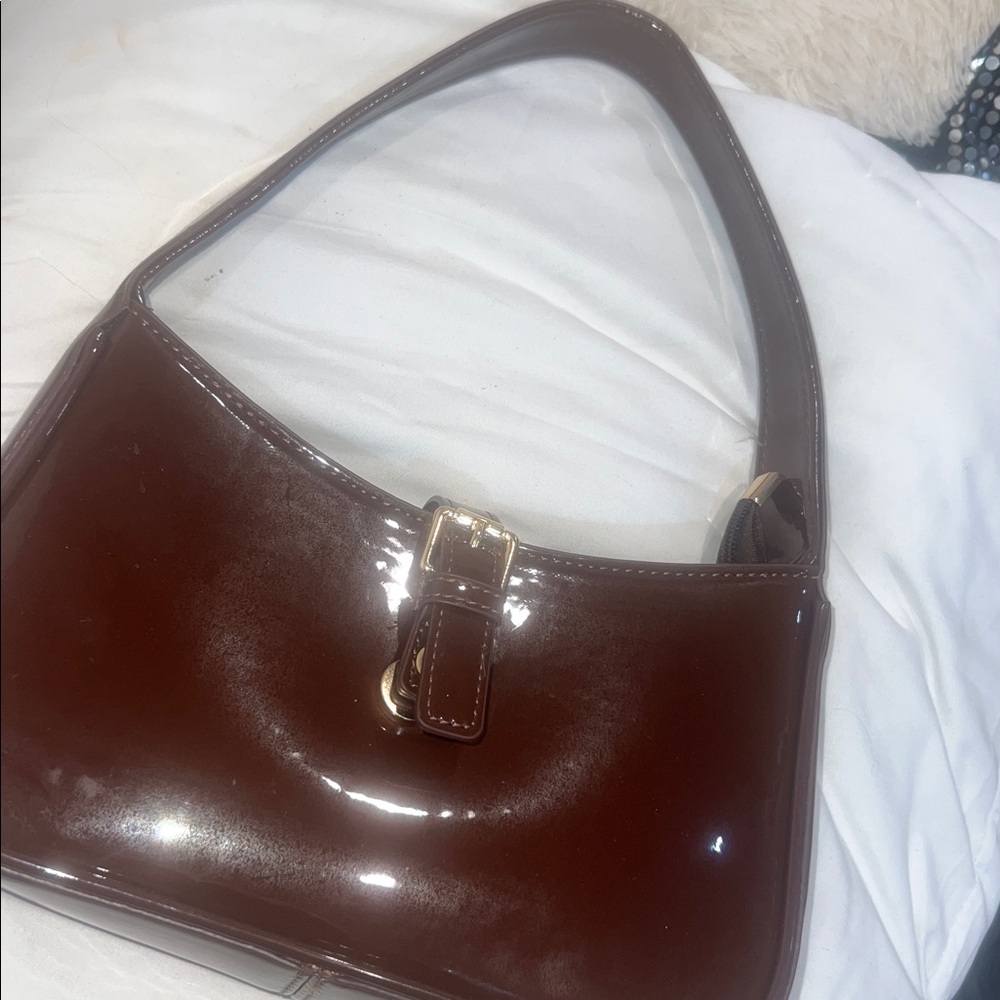 Elegant Cherry Brown White Fox Women's Bag